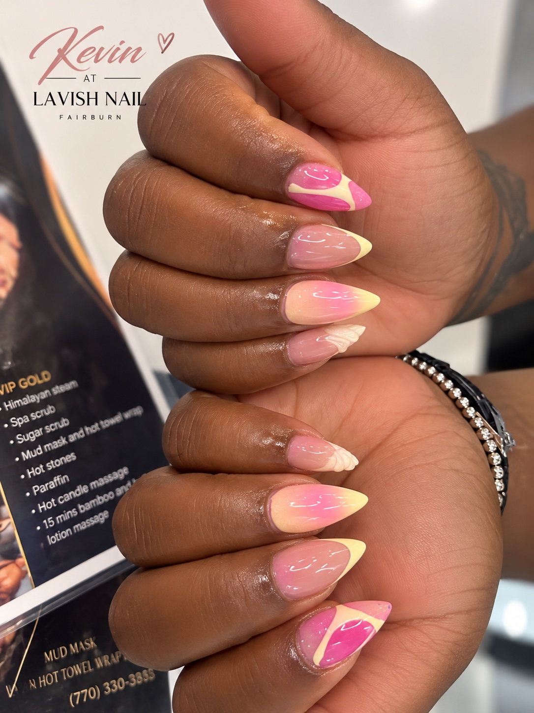 Pastel Glow original client nail set by Kevin